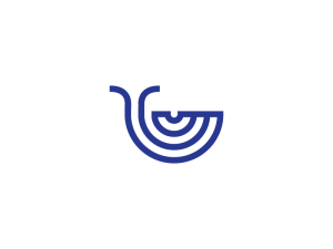Logotipo Abstracto De Ballena Azul