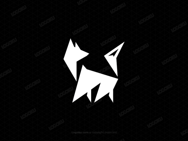 Abstraktes weißes Fuchs-Logo