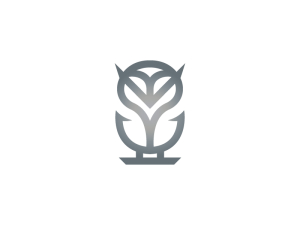 Simple Silver Owl Logo