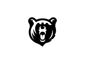 Logo De La Grosse Tête De L'ours Noir