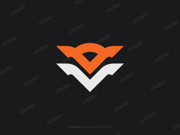 Lettre élégante V Fox Logo