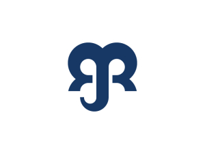 Logotipo De Elefante Letra Rj