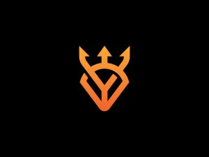 Stylish Trident Fox Logo