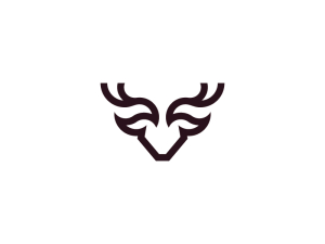Modern V Letter Deer Logo