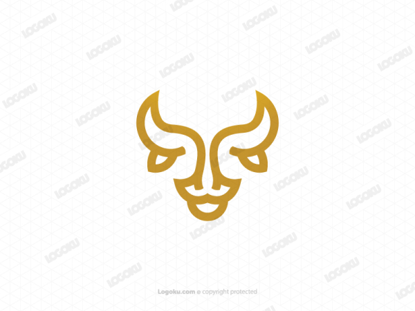 Lignes Chef Du Logo Golden Bull