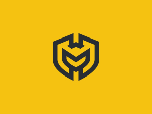 Buchstabe M Shiled-Logo