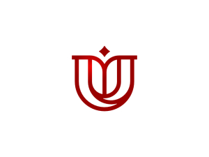 U Letter Flower Icon Logo