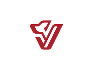 Elegant Letter V Dog Logo