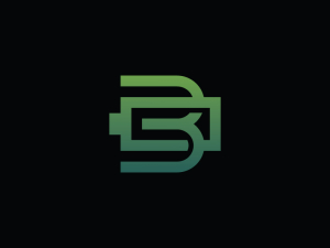 شعار بطارية أنيق على شكل حرف B