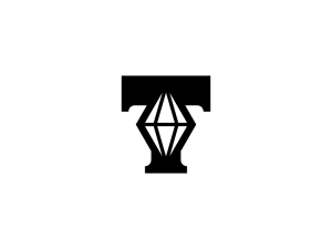 شعار جريء حرف T الماس