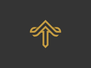 Elegantes T-Pfeil-Logo