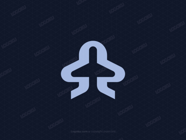 Stilvolles S-Flugzeug-Logo