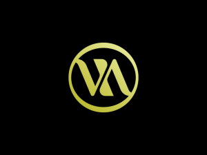 Golden Letter Va Logo