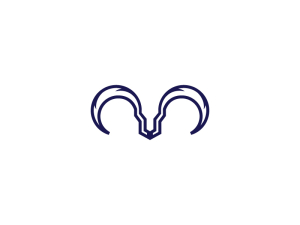 Logotipo De Cabra Azul De Cuernos Grandes