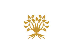 Stylized Golden Tree Logo