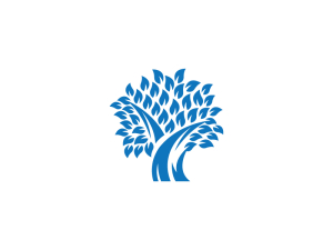 Großes blaues Baum-Logo