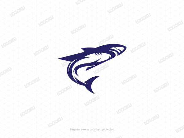 Logo De Requin Bleu Cool