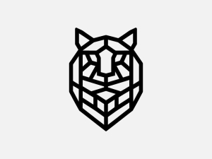 Logotipo Geométrico De Cara De Tigre