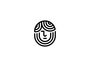 Logotipo De Cara De Hombre Monoline