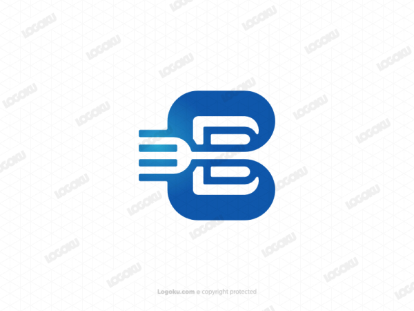 B Letter Fork Monogram Logo