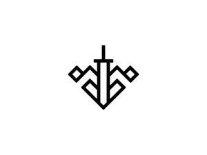 Buchstabe Vm Mv Schwert-Logo