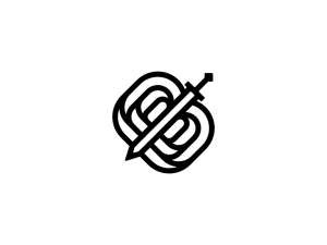 B-Buchstabe-Schwert-Logo