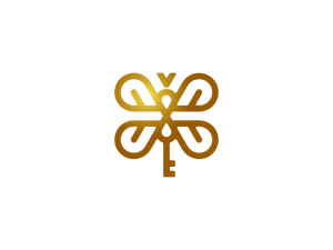 Butterfly Key Elegant Logo