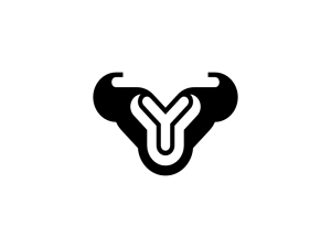 Y-Buchstabe Bullenkopf-Monogramm-Logo