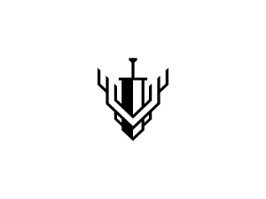 Logo Tête De Cerf Épée