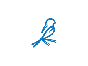 Logotipo De Pájaro Azul Genial
