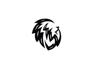 Logo Tête Élégante Du Lion Noir