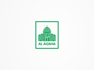 Al Aqsha modernes quadratisches kufisches Kalligraphie-Logo