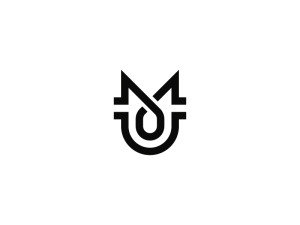 Logotipo Simple Del Monograma De La Letra Mu Um