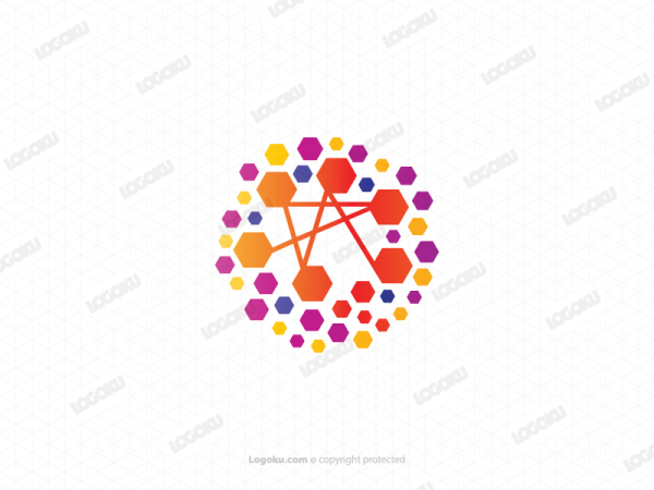 Digitales abstraktes Gehirn-Logo