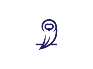 Logotipo Lindo Del Búho Azul