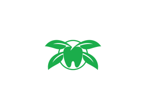 Logotipo De Diente De Hoja Verde