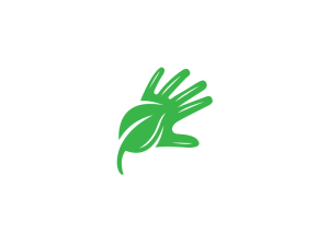 Logo De La Main Feuille Verte