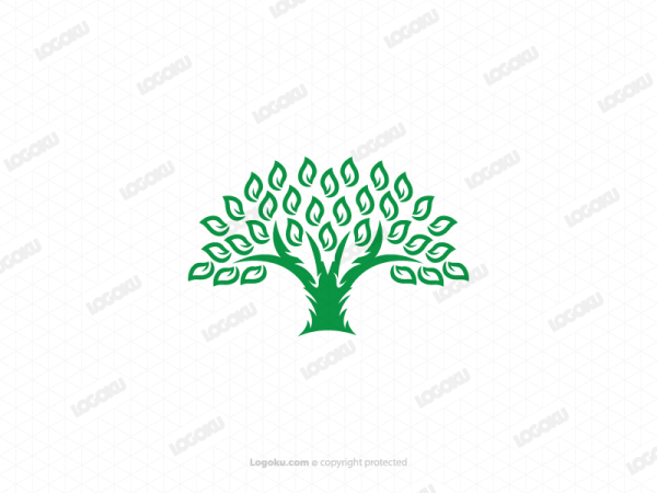 شعار الشجرة الخضراء الفريد