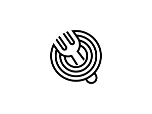 Logo De Fourchette De Lettre Q
