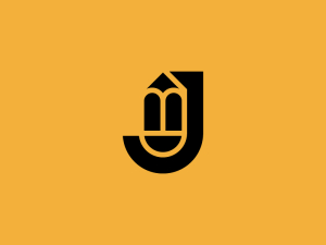 Letter J Pencil Logo