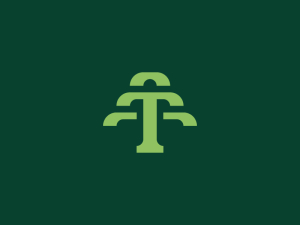 Buchstabe T-Baum-Logo