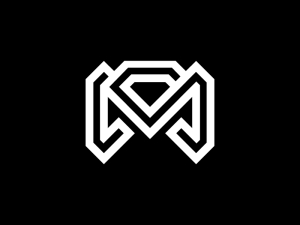 Minimalistisches Buchstabe-M-Diamant-Logo