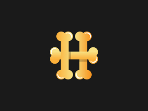 Logotipo De Hueso De Letra H
