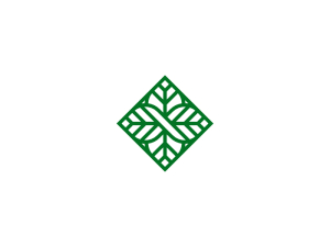 Logotipo De Decoración De Hojas De Letra X