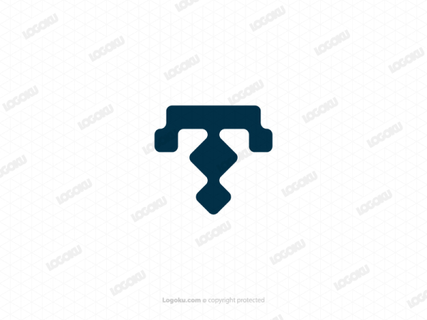 شعار تكنولوجيا حرف T الحديث