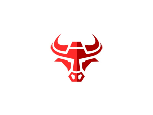 Logotipo De Cabeza De Toro Rojo