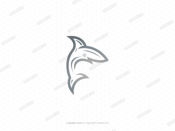 Un Logotipo De Tiburón Plateado