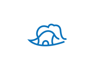 Logotipo Del Elefante Azul Del Patio De Juegos