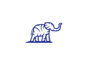 Logotipo De Elefante Azul Estilizado