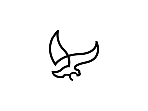 Logo D'aigle Noir Sur Une Ligne